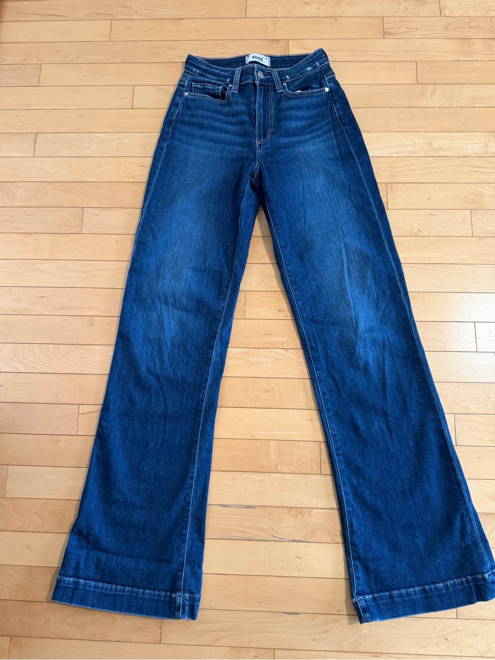 PAIGE Amour High Rise Wide Leg Jeans Size 25 Dark Wash